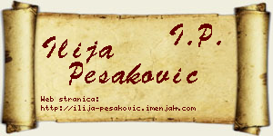 Ilija Pešaković vizit kartica